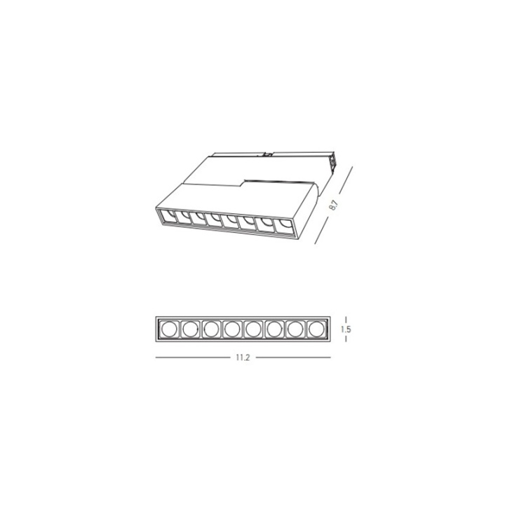 Proiector GRILLE LED sina magnetica 15mm Ultra Slim Extra - 8W, 3000K, Negru - Img 2