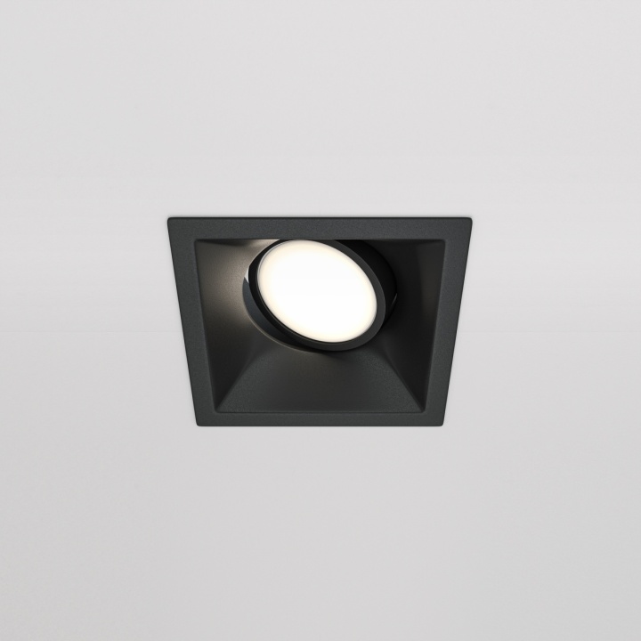 Spot incastrat Dot - L 9 x l 9 cm, Negru, GU10 - Img 2