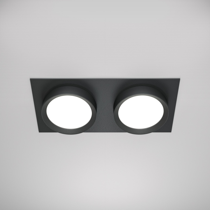 Spot incastrat Hoop - 22 cm, Negru, GX53 - Img 2