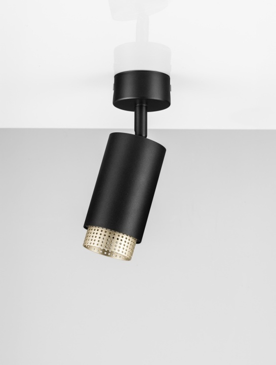 Spot Nessi Negru / Auriu Ø6 x H 18,8 cm - Img 3