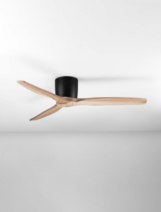 Ventilator Ninemia Negru / Natural / Lemn Ø132 x H 22 cm - Img 3