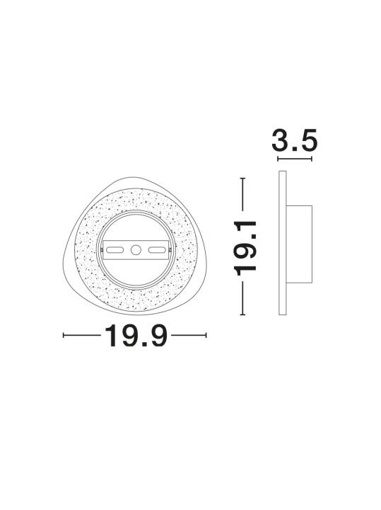 Aplica perete decorativa Atena Alb 19,9 x 3,5 x 19,1 cm - Img 3