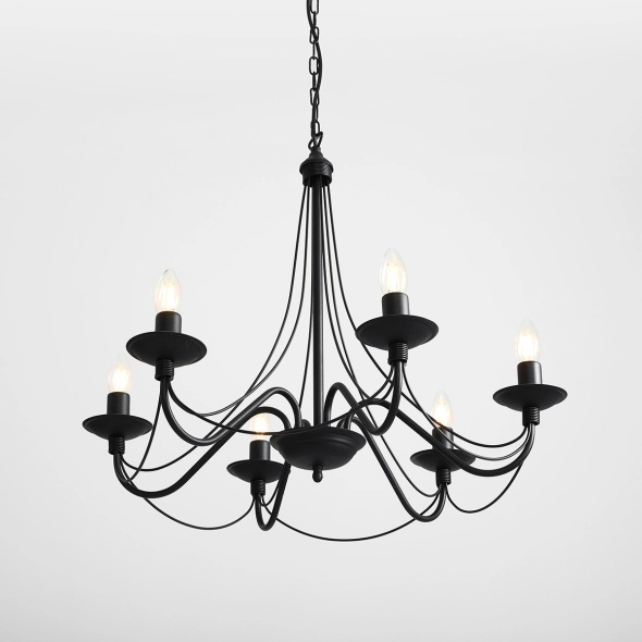 Candelabru Róża 65 cm 6xE14 - Negru - Img 3