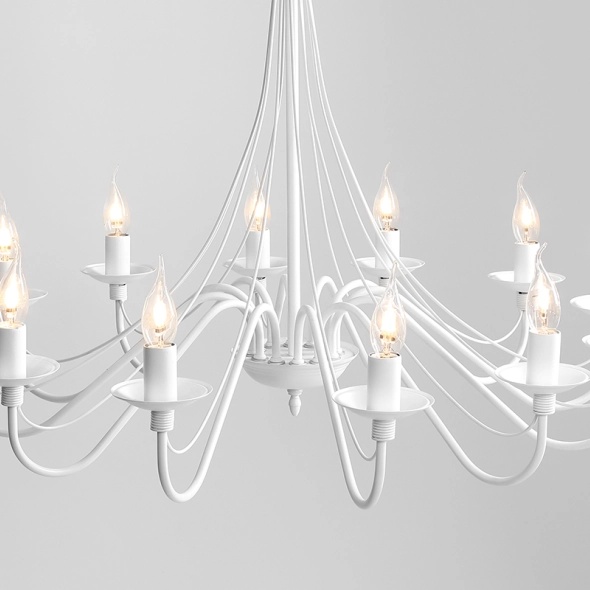 Candelabru Róża 85 cm 12xE14 - Alb - Img 5