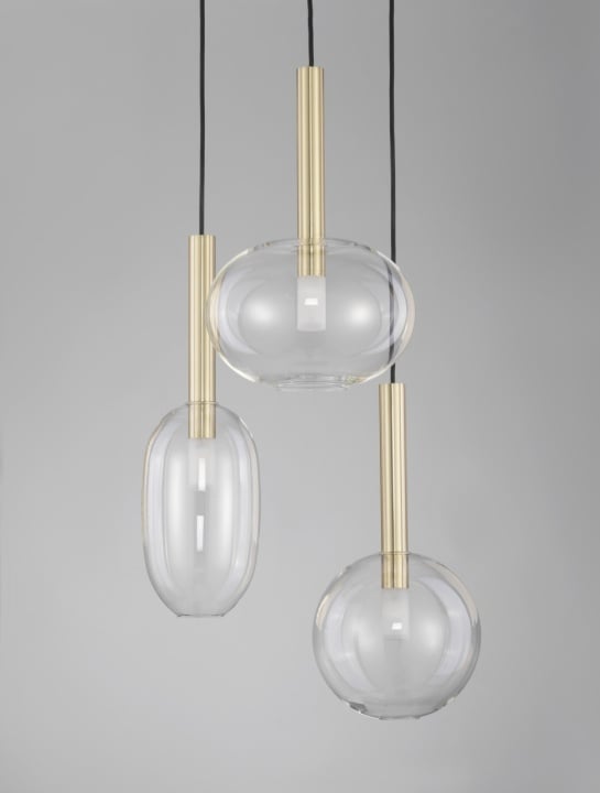 Corp de iluminat suspendat Amelia Transparent / Auriu Ø50 x H 191 cm - Img 4