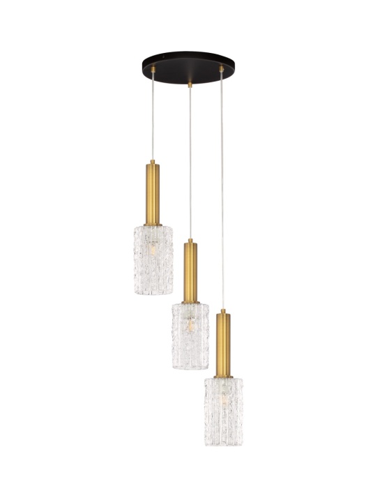 Corp de iluminat suspendat Certa Transparent / Auriu Ø30 x H 120 cm - Img 2