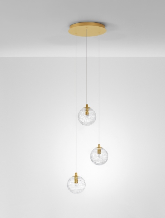 Corp de iluminat suspendat Coen Transparent / Auriu Ø25 x H 180 cm - Img 3