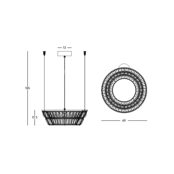 Corp de iluminat suspendat Cristallo Oro LED 3000K - Alamă - Img 3