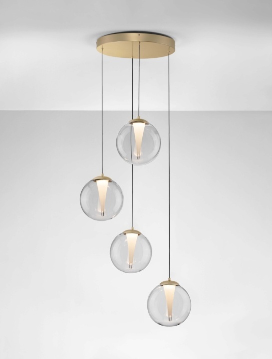 Corp de iluminat suspendat Galeo Transparent / Auriu Ø56 x H 179 cm - Img 4
