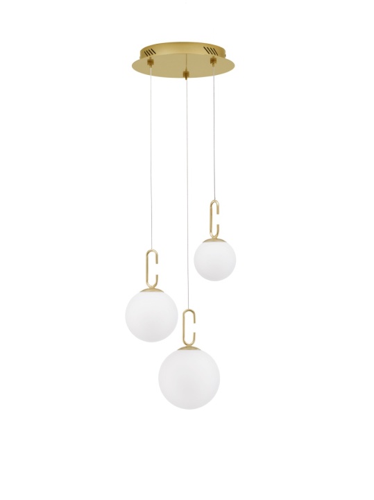 Corp de iluminat suspendat Hook Opal / Auriu Ø39 x H 180 cm - Img 2