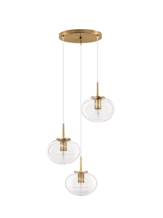 Corp de iluminat suspendat Maeve Transparent / Auriu Ø30 x H 180 cm - Img 2
