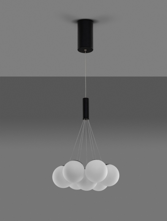 Corp de iluminat suspendat Nuvole Opal / Negru Ø36 x H 150 cm - Img 3