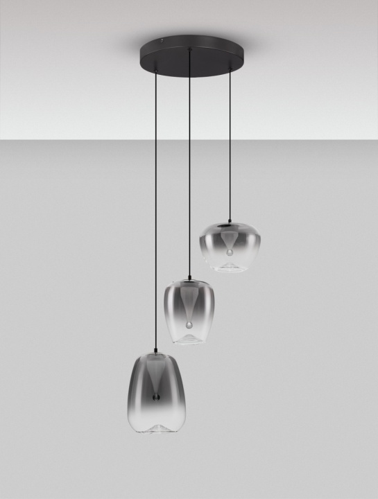 Corp de iluminat suspendat Oblo Gri / Negru Ø41 x H 227 cm - Img 3