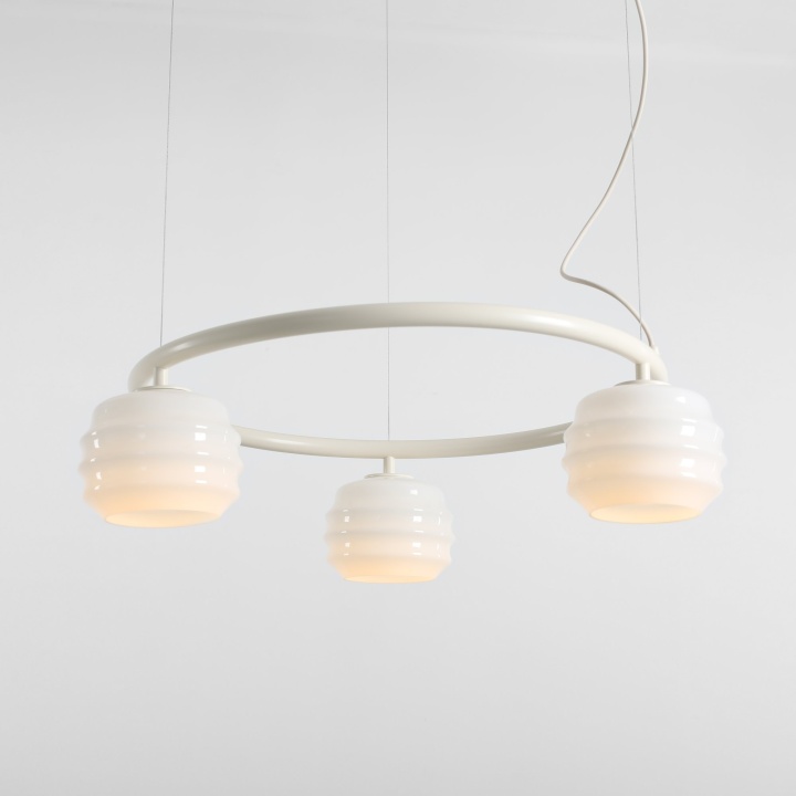 Corp de iluminat suspendat Puff Ring 63 cm 3xE27 - Alb bumbac - Img 2