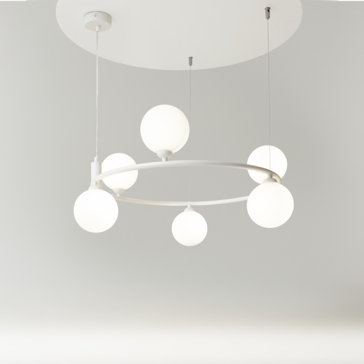 Corp de iluminat suspendat Ring Ø 58 cm G9 - Alb - Img 2