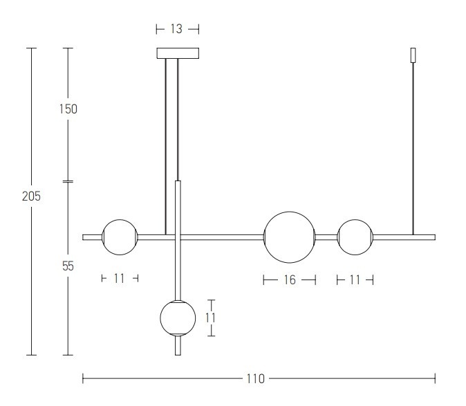 Corp de iluminat suspendat Sfera Linea 3000K - Negru mat - Img 4