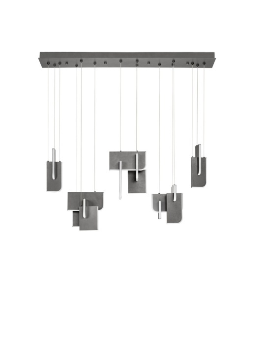 Corp de iluminat suspendat Totem Argintiu / Gri 120 x 25 x 150 cm - Img 2