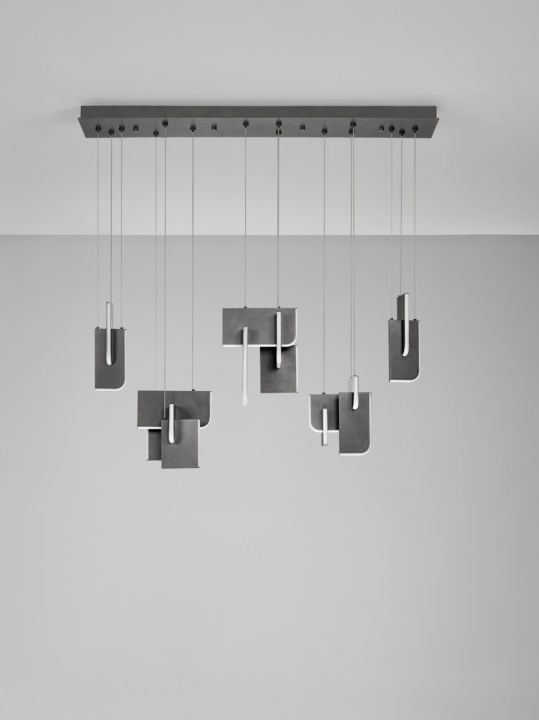 Corp de iluminat suspendat Totem Argintiu / Gri 120 x 25 x 150 cm - Img 3