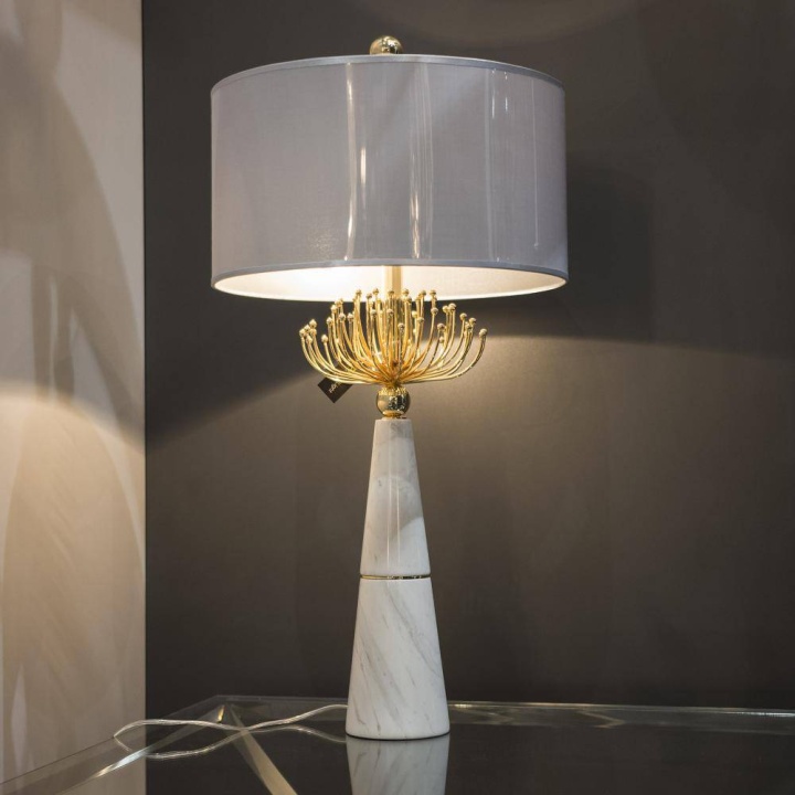 Lampă de masă CARTAGENA, alb, auriu lucios - Img 3