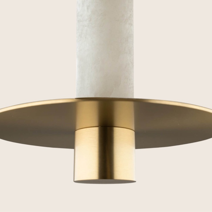 Pendul Alabaster LED 3000K - Alamă, Natural - Img 3