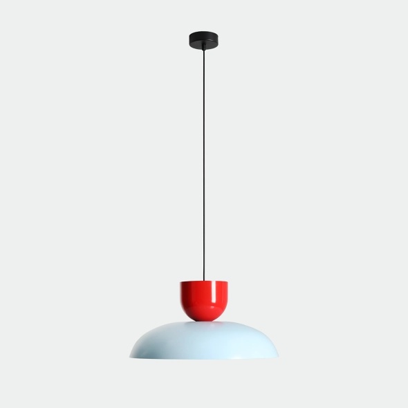 Pendul Ella 47 cm 1xE27 - Albastru deschis + Roșu chili - Img 4
