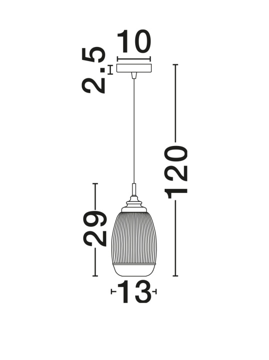 Pendul Mond Transparent / Auriu Ø13 x H 120 cm - Img 5