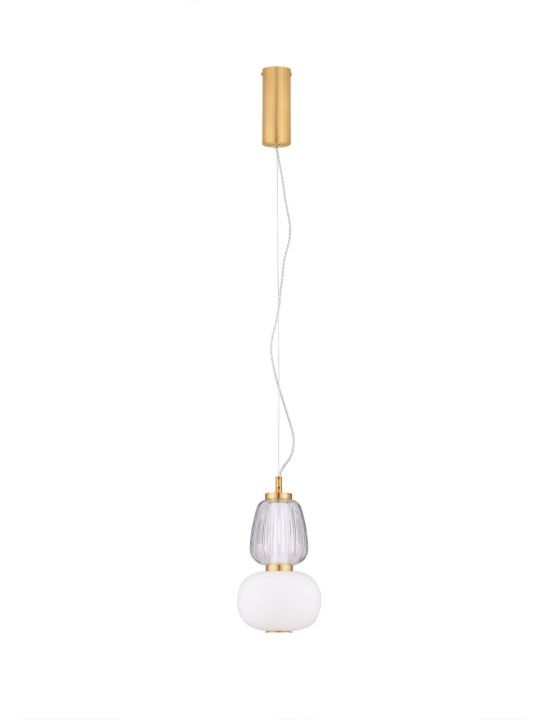 Pendul Movil Transparent / Opal / Auriu Ø17 x H 120 cm - Img 2