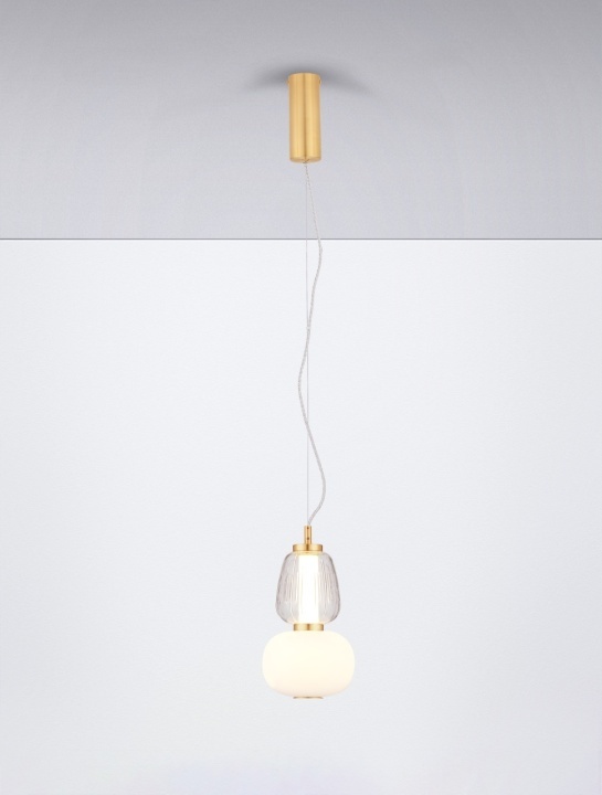 Pendul Movil Transparent / Opal / Auriu Ø17 x H 120 cm - Img 4