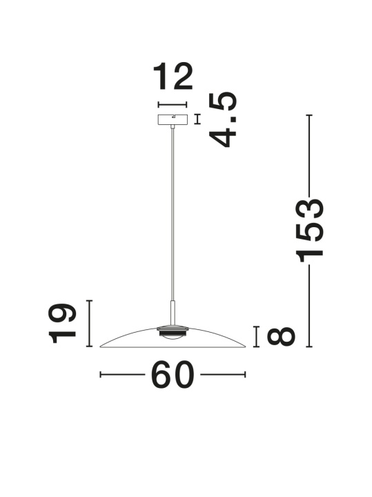 Pendul Polifemo Maro / Negru Ø60 x H 153 cm - Img 2