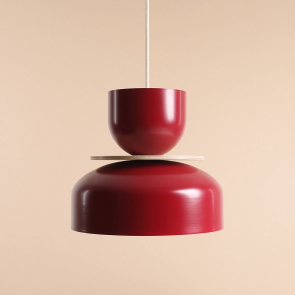 Pendul Uto 30 cm 1xE27 - Roșu vin + Roșu - Img 3