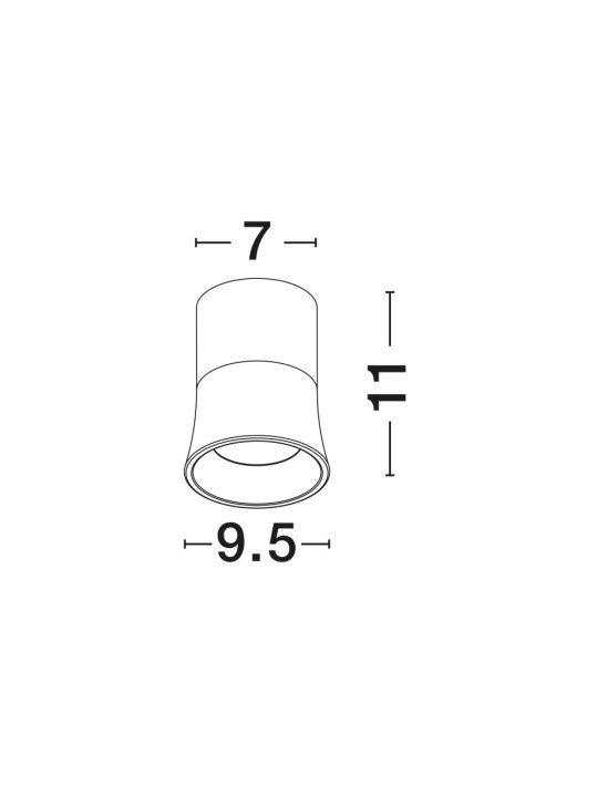 Plafoniera Aku Negru Ø9,5 x H 11 cm - Img 5