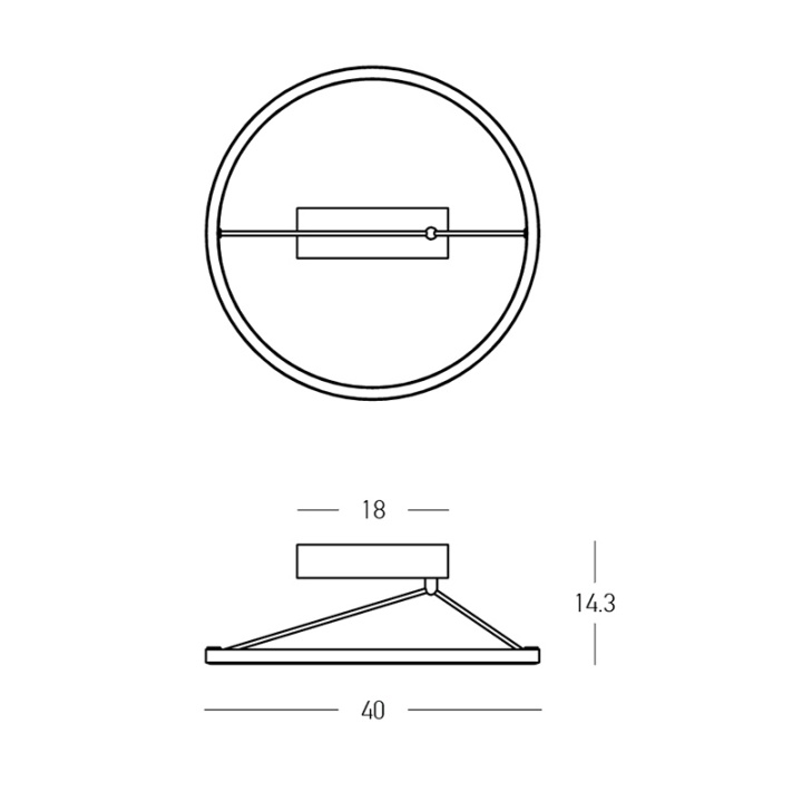 Plafonieră Anello Sottile LED 3000K - Negru - Img 4