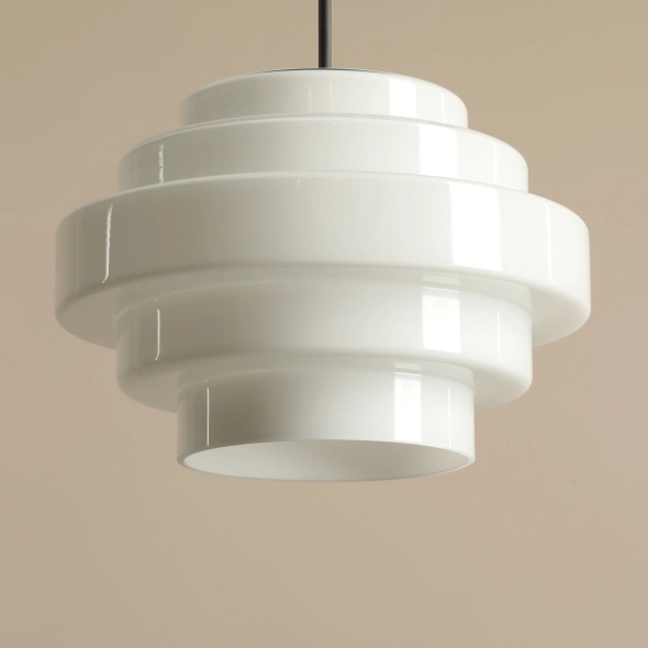 Plafonieră Filo 22 cm înălțime 105 cm 1xE27 - Alb lăptos - Img 4