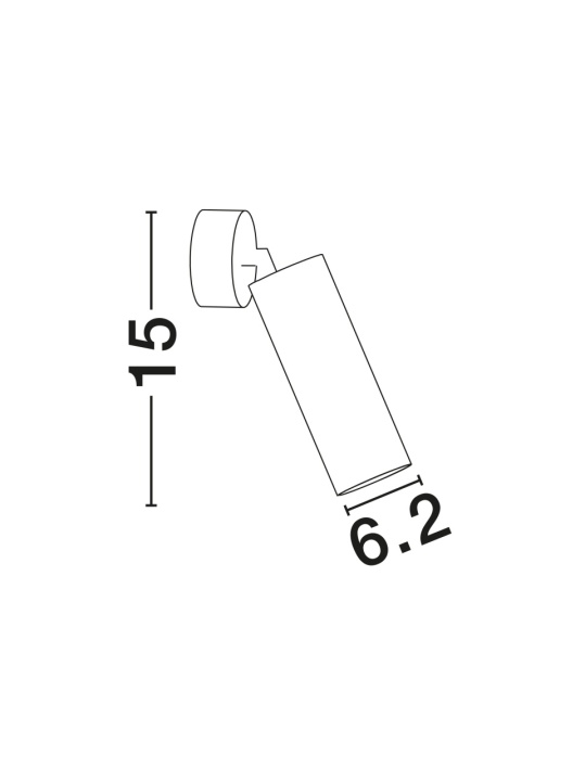 Spot Dexter Negru Ø6,2 x H 15 cm - Img 2