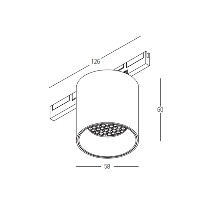 Spot downlight pentru sina magnetica 5mm Minima - 7W, 3000K, Negru mat - Img 5