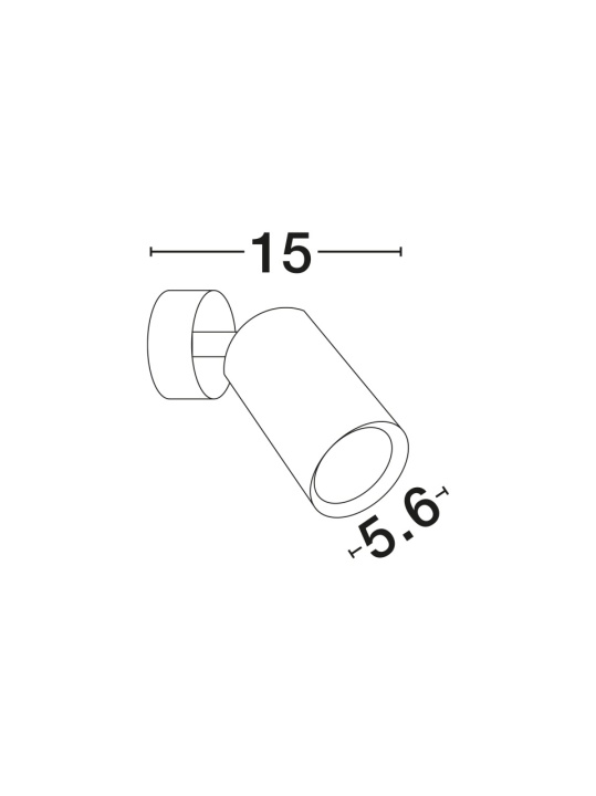Spot Wan Negru Ø5,6 x H 15 cm - Img 2