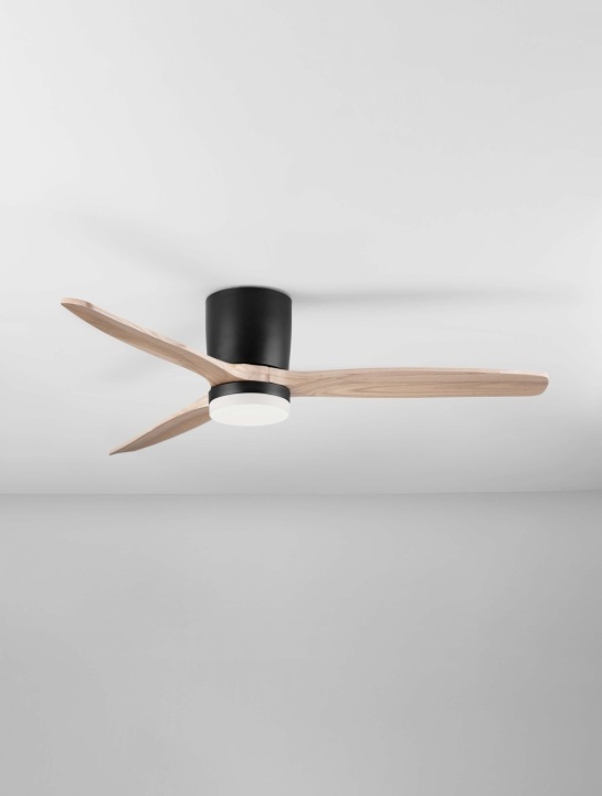 Ventilator Aloa Negru / Natural / Lemn Ø132 x H 27,5 cm - Img 3