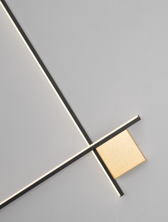 Aplica perete decorativa Cross Negru / Auriu periat 80 x 4 x 80 cm - Img 5