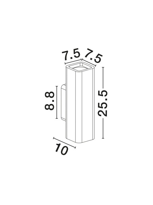Aplica perete decorativa Otello Alb 7,5 x 10 x 25,5 cm - Img 2