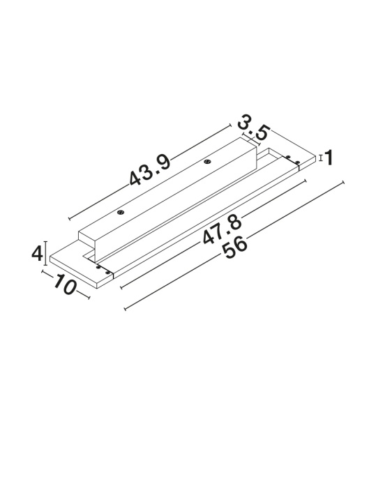 Aplica perete pentru baie Livo Negru 56 x 10 x 4 cm - Img 2