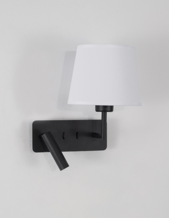 Aplica perete pentru pat Savona Alb / Negru 27,5 x 24 x 32 cm - Img 3