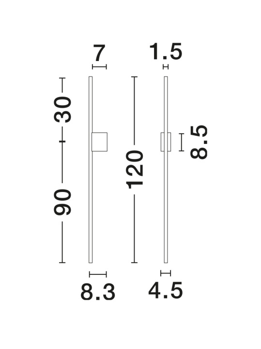 Aplica Tien Negru 1,5 x 8,3 x 120 cm - Img 5