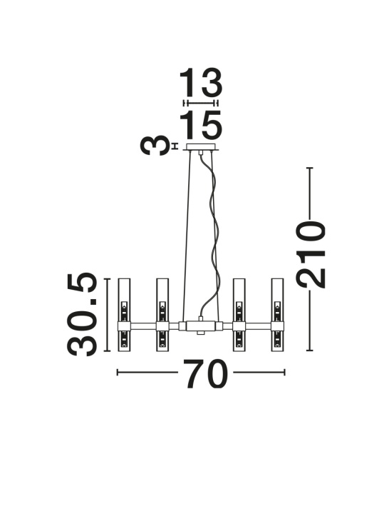 Candelabru Century Negru / Transparent Ø70 x H 210 cm - Img 5