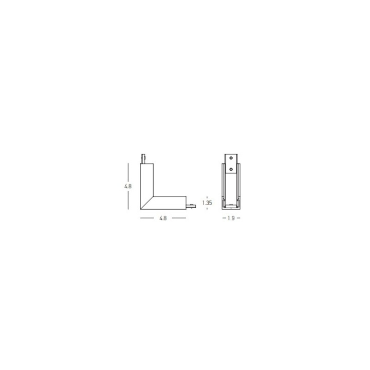 Conector colt vertical aplicat sina magnetica 15mm Ultra Slim Extra - Negru - Img 3