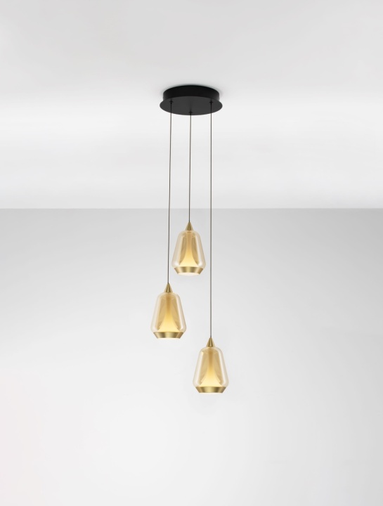 Corp de iluminat suspendat Alish Negru / Auriu / Champagne Ø28 x H 160 cm - Img 4