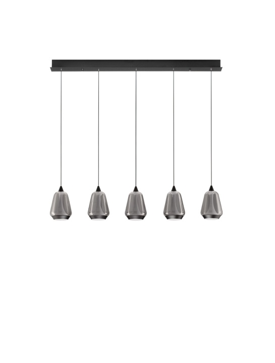 Corp de iluminat suspendat Alish Negru / Smokey 96 x 8,5 x 160 cm - Img 2
