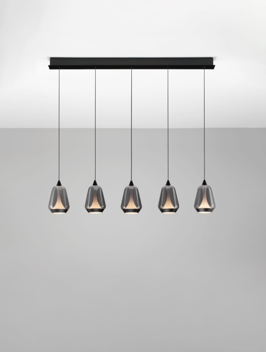 Corp de iluminat suspendat Alish Negru / Smokey 96 x 8,5 x 160 cm - Img 4