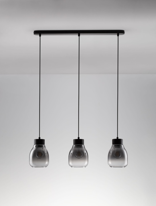 Corp de iluminat suspendat Blacu Gri / Negru 75 x 15 x 120 cm - Img 3