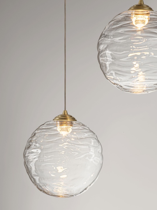 Corp de iluminat suspendat Blazik Transparent / Auriu Ø36,5 x H 150 cm - Img 5
