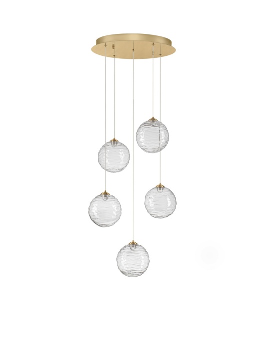 Corp de iluminat suspendat Blazik Transparent / Auriu Ø44,5 x H 150 cm - Img 2